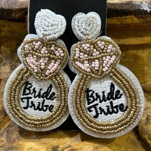 Bride tribe beaded earrings   J30